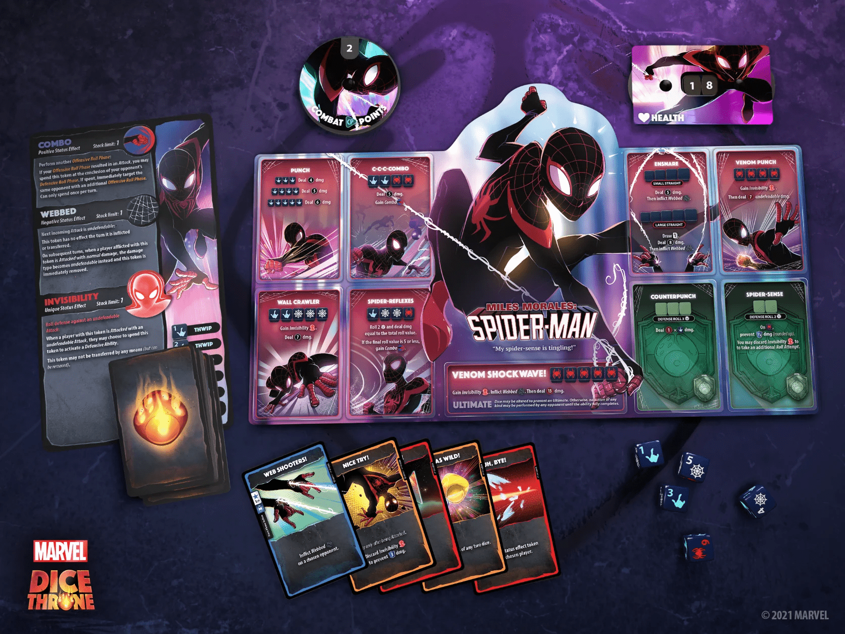 Marvel Dice Throne: Scarlet Witch v. Thor v. Loki v. Spider-Man - Contents [Spider-Man]