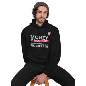 Φούτερ με κουκούλα "Money is nothing..." Μαύρο
