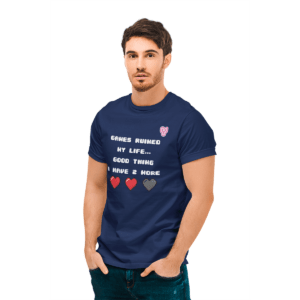 T-Shirt "Games ruined my life..." Μπλέ