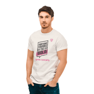 T-Shirt "Fortune favors the bold"... Λευκό