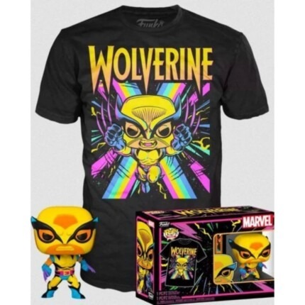 Funko Pop! Tees: Marvel X-Men Wolverine (Blacklight) (Special Edition) #802 Bobble Head
