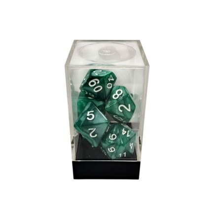 Marble Green/White Polyhedral 7-Die Set