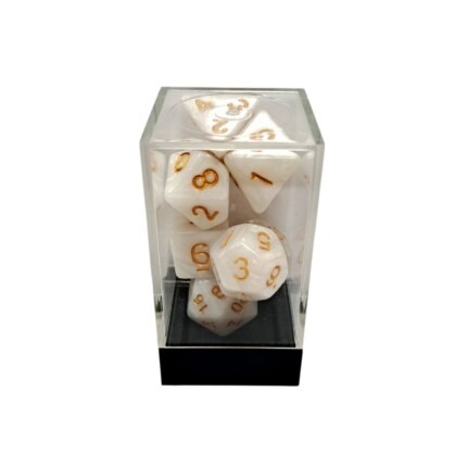Marble White/Gold Polyhedral 7-Die Set