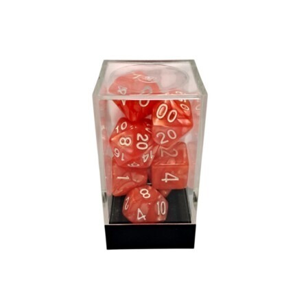 Marble Orange/White Polyhedral 7-Die Set