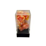Dual Red-Yellow/White Polyhedral 7-Die Set