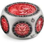 Octagon Spinner Dice Red & Silver