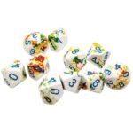 Chessex Brush Breezy/Blue Set of Ten D10 Dice