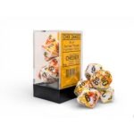 Chessex Brush Sunrise/Black Polyhedral Dice Set