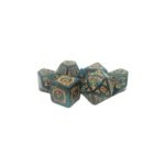 Rune Dice Set Coiled Serpent Green with Gold
