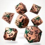 GlassStaff Viridian Flame Metal RPG Dice Set