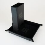 Fold Up Leather Dice Tower Black